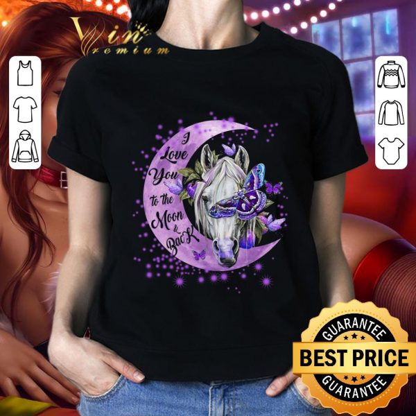 Awesome Horse I love you to the moon and back Fibromyalgia Awareness shirt