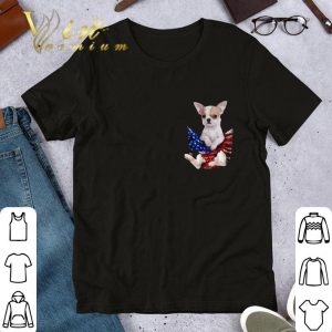 Awesome Chihuahua in tiny pocket American flag shirt