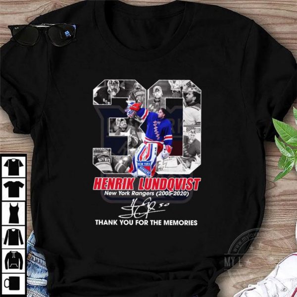 Hot Memories 30 Henrik Lundqvist NY Rangers 2005-2020 Signature shirt