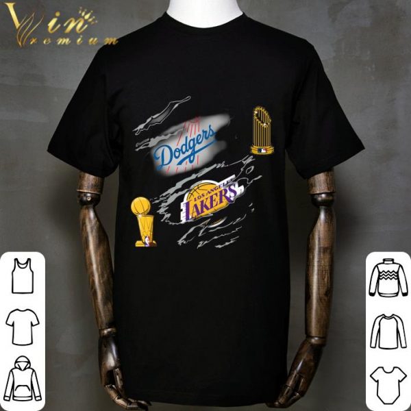 Inside Me Los Angeles Dodgers and Los Angeles Lakers Torn shirt