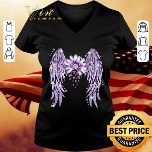 Awesome Wings flower Fibromyalgia Awareness shirt 2