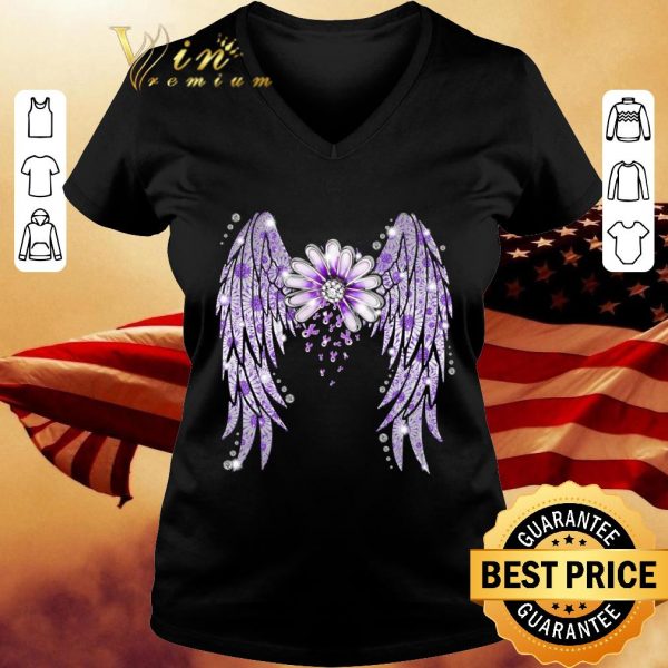 Awesome Wings flower Fibromyalgia Awareness shirt