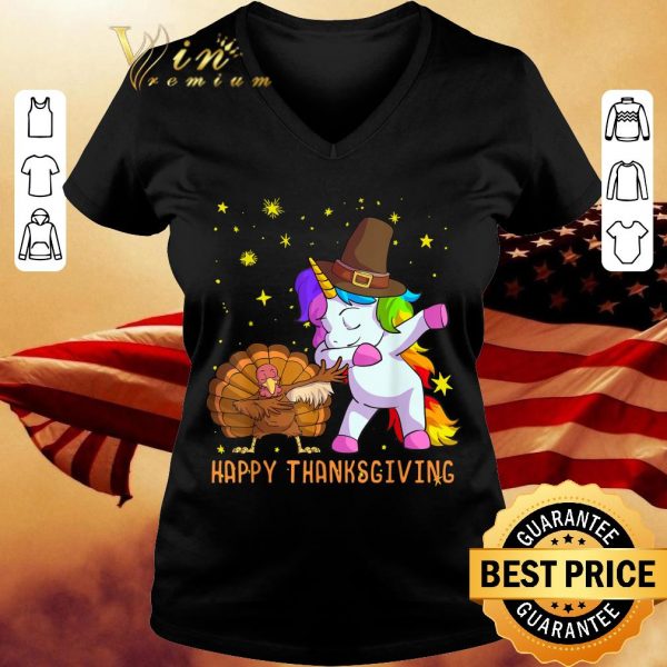 Awesome Cute Unicorn Thanksgiving Hat Turkey shirt