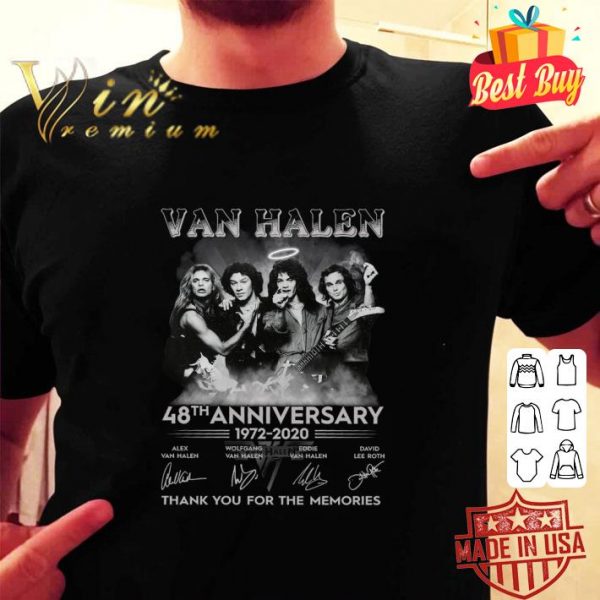 Awesome Thank You Van Halen Band 48th anniversary 1972-2020 Signatures shirt