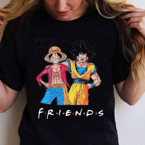 Hot Friends Luffy and Son Goku Dragon Ball Z One Piece shirt 1
