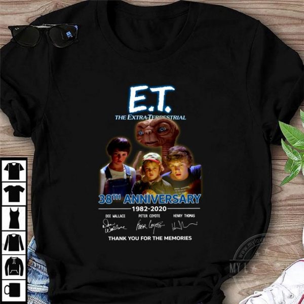 Awesome E.T. the Extra-Terrestrial 38th anniversary 1982-2020 signatures shirt