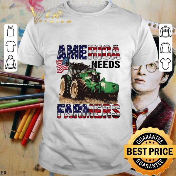Original Tractor America needs farmers USA flag shirt