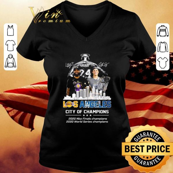 Official Bryant LeBron Lakers Corey Dodgers Los Angeles city of champions 2020 shirt