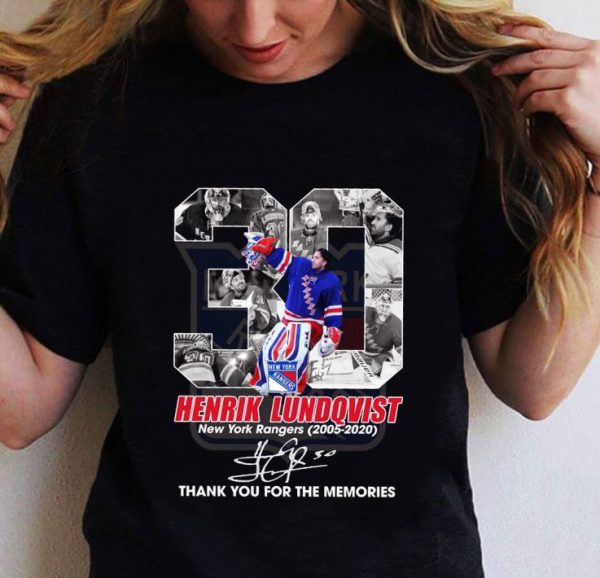Hot Memories 30 Henrik Lundqvist NY Rangers 2005-2020 Signature shirt