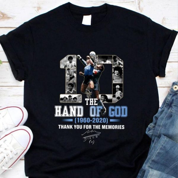 Awesome The Hand Of God 1960-2020 Signature Thank You For The Memories shirt