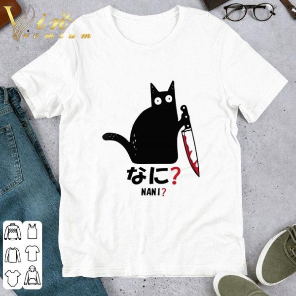 Cat Killer Bloody Knife Nani Japanese Characters shirt