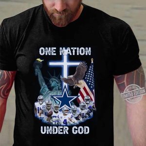 Awesome Dallas Cowboys NFL One Nation Under God Statue Of Liberty shirt 2