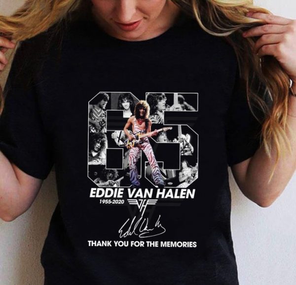 Awesome 65 Eddie Van Halen 1955-2020 Logo signature shirt