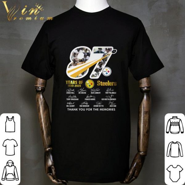 87 years of 1933-2020 Steelers thank you for the memories shirt