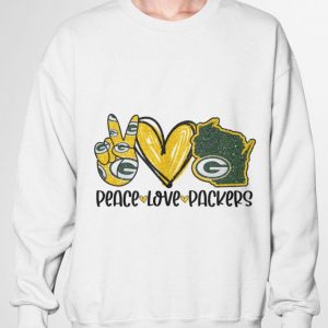 Awesome Peace Love Wisconsin Green Bay Packers shirt 2