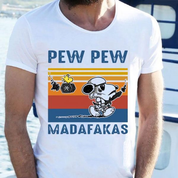Awesome Star Wars Peanuts Snoopy Woodstock Pew Pew Madafakas Vintage shirt