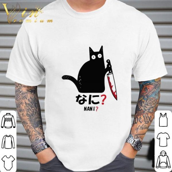 Cat Killer Bloody Knife Nani Japanese Characters shirt