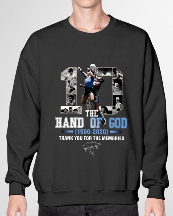 Awesome The Hand Of God 1960-2020 Signature Thank You For The Memories shirt