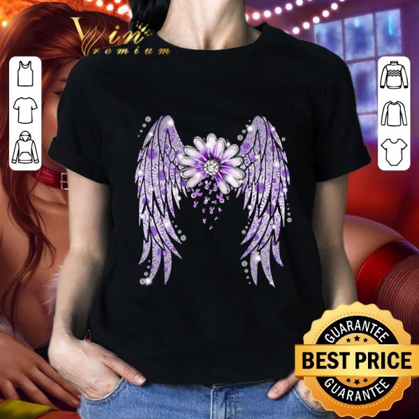 Awesome Wings flower Fibromyalgia Awareness shirt