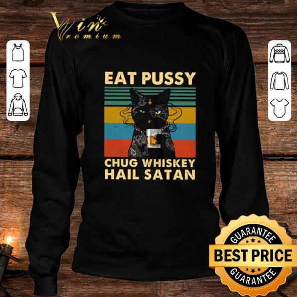 Awesome Tattoo Cat Eat Pussy Chug Whiskey Hail Satan Vintage shirt