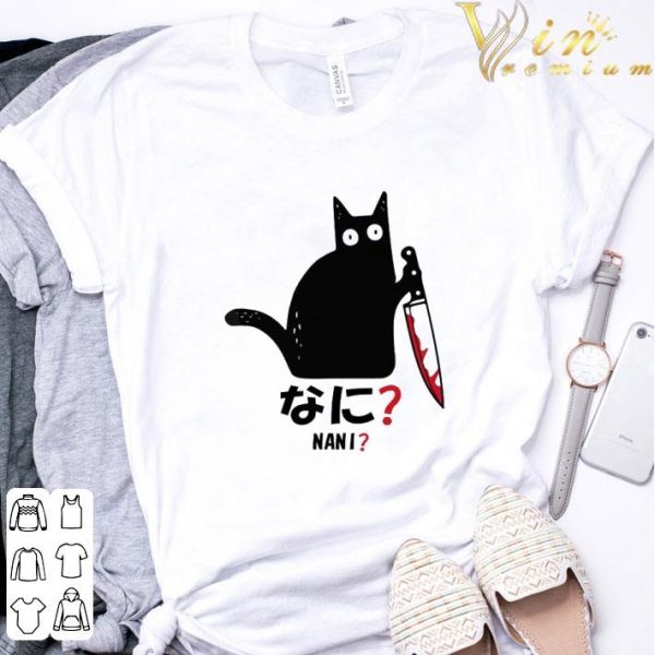 Cat Killer Bloody Knife Nani Japanese Characters shirt