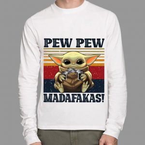 Awesome Mandalorian Baby Yoda Pew Pew Madafakas Vintage shirt 1