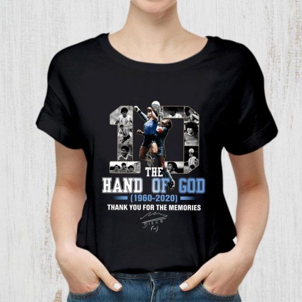 Awesome The Hand Of God 1960-2020 Signature Thank You For The Memories shirt