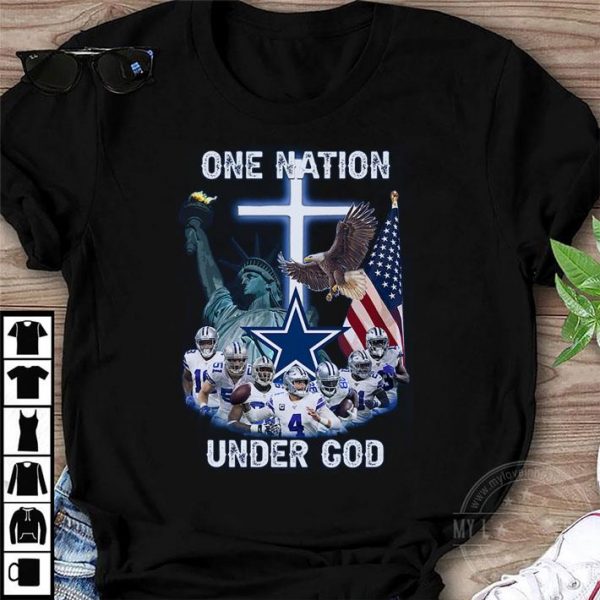 Awesome Dallas Cowboys NFL One Nation Under God Statue Of Liberty shirt