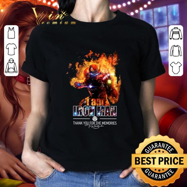 Official I Am Iron Man Thank You For The Memories Signature Robert Downey shirt