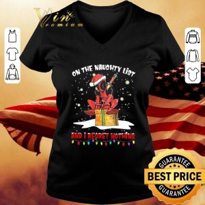 Hot Marvel Deadpool On The Naughty List And I Regret Nothing Christmas shirt 2