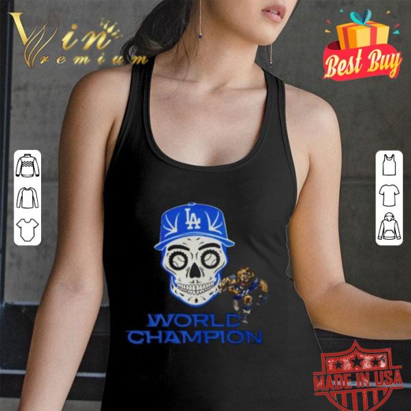 Best Skull and Bailey mascot Los Angeles Dodgers World Champions shirt