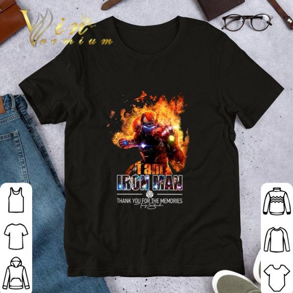 Official I Am Iron Man Thank You For The Memories Signature Robert Downey shirt
