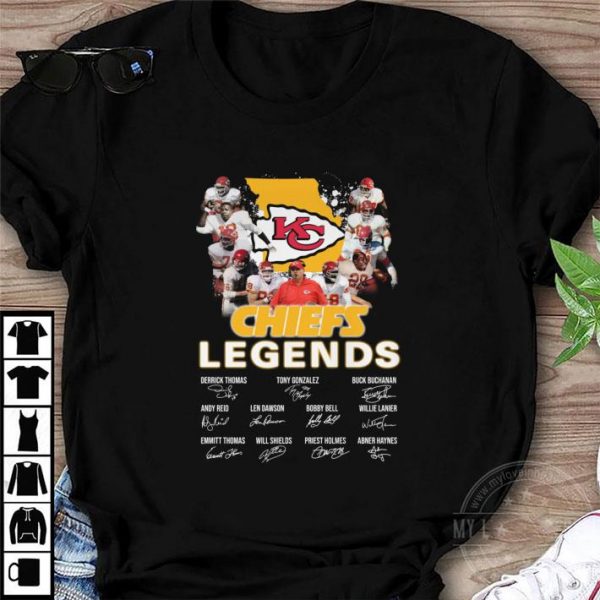 Awesome Missouri Kansas City Chiefs legends signatures shirt