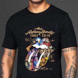 Hot The Rolling Stones Lips Tongue 1962-2019 Signatures shirt 2