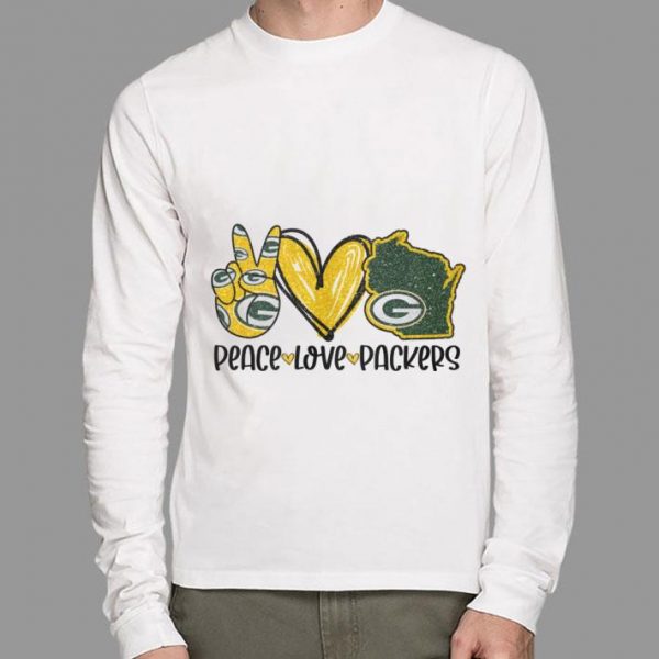 Awesome Peace Love Wisconsin Green Bay Packers shirt