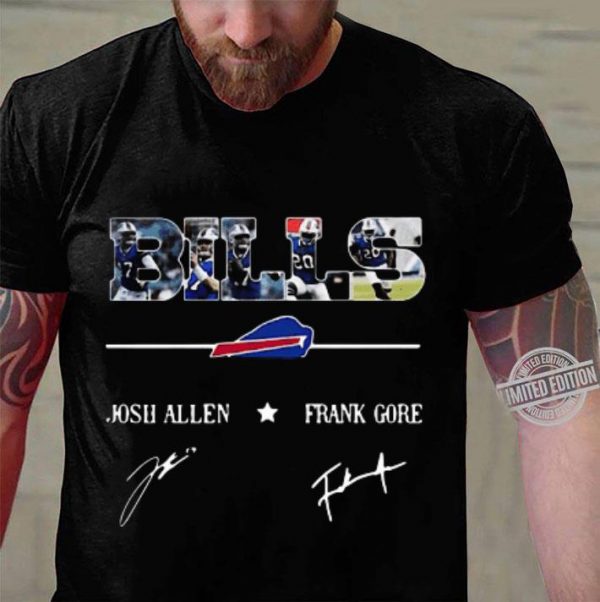Awesome Buffalo Bills Josh Allen Frank Gore signatures shirt