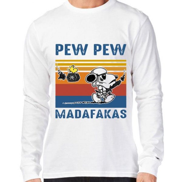 Awesome Star Wars Peanuts Snoopy Woodstock Pew Pew Madafakas Vintage shirt
