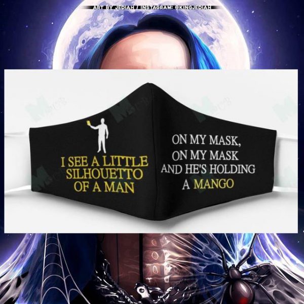 Queen Bohemian Rhapsody On My Mask And He's Holding A Mango Face Mask