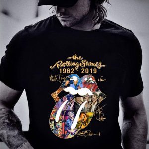 Hot The Rolling Stones Lips Tongue 1962-2019 Signatures shirt 1