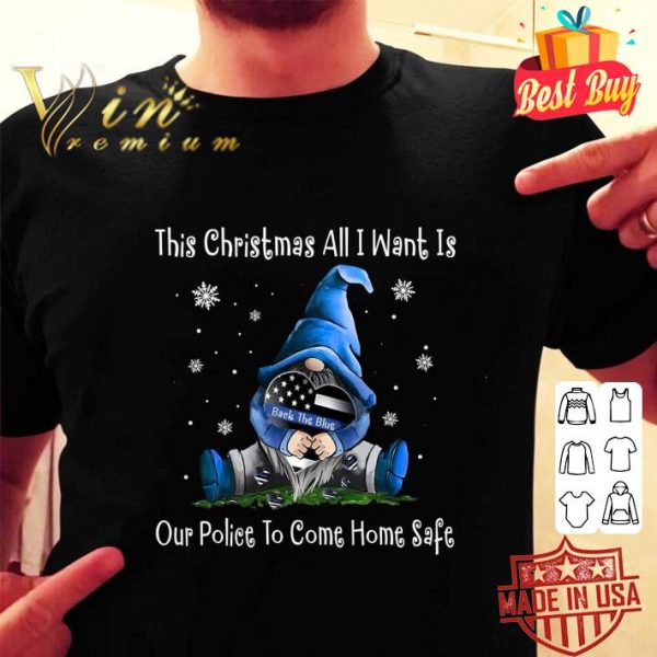 Awesome Gnome This Christmas All I Want Is Back The Blue Thin Blue Line shirt