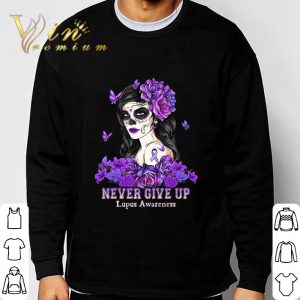 Tattoo Girl Never Give Up Lupus Awareness shirt 2