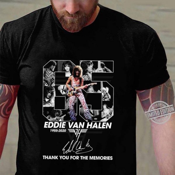 Awesome 65 Eddie Van Halen 1955-2020 Logo signature shirt