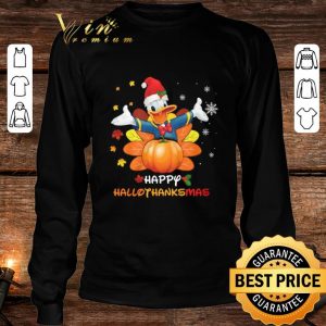 Awesome Turkey Santa Donald Duck Happy Hallothanksmas Thanksgiving Christmas shirt 2