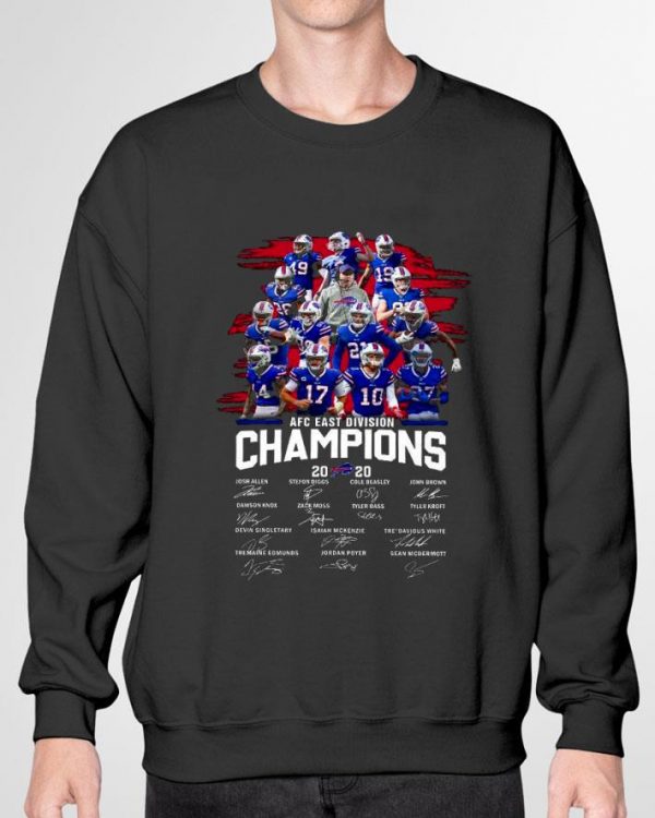 Best Team NFL Buffalo Bills AFC East Division Champions 2020 Signatures shirt