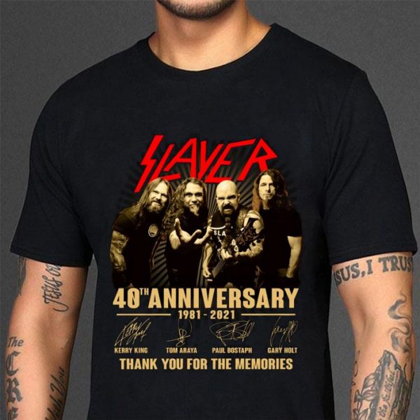 Hot Thank you Slayer 40th anniversary 1981-2021 signatures shirt