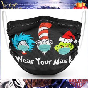 Dr. Seuss Grinch Wear Your Mask Face Mask 2