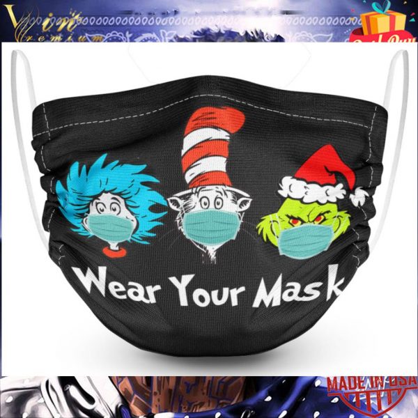 Dr. Seuss Grinch Wear Your Mask Face Mask
