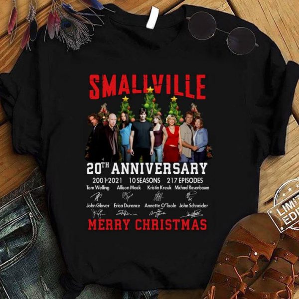 Original Merry Christmas Smallville 20th Anniversary 2001-2021 10 Seasons 217 Ep shirt