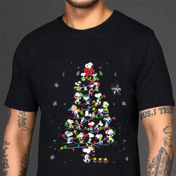 Official Peanuts Snoopy Charlie Brown Woodstock Merry Christmas Tree shirt