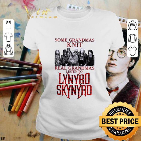 Hot Some Grandmas Knit Real Grandmas Listen To Lynyrd Skynyrd Plaid shirt